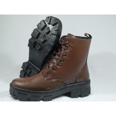 Imagem de Bota Coturno Dona-Beja Coturno Arredondado De Cadarço e Ziper Lateral 