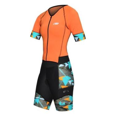 Imagem de Macaquinho Matrix Feminina Ciclismo Bike - Sol Sports, Verde, Laranja,