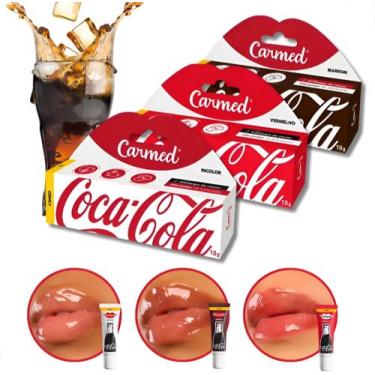 Imagem de Kit Carmed Coca-Cola Hidratante Labial Vermelho + Marrom + Incolor 10g