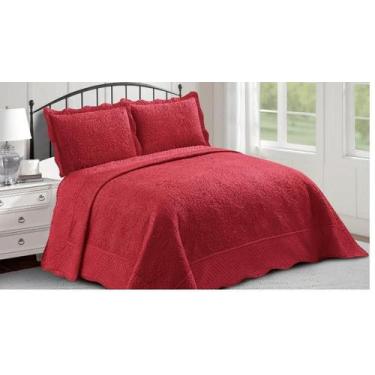 Imagem de Kit Colcha Classic Border Queen Malbec 3 pçs 2,40m x 2,60m Sonhare - S