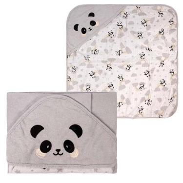 Imagem de Toalha Plush Com Capuz De Canto Bordado E Forro Fralda 68 x 68cm Baby 