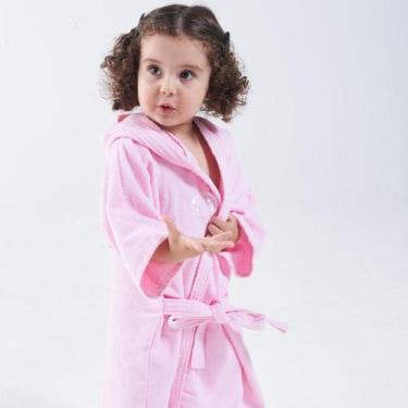 Imagem de Roupao Bordado Com Capuz - Baby Joy Funny, Rosa