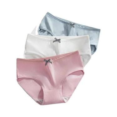 Imagem de Conjunto De Roupas Íntimas Femininas Em Algodão, Cores Sólidas, Respir
