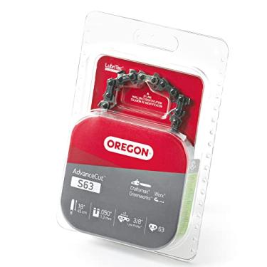 Imagem de Oregon S63 AdvanceCut Corrente de motosserra de substituição para barra guia de 45,7 cm, 63 elos de acionamento, passo: perfil baixo de 9,5 mm, calibre 0,50 polegadas, baixa vibração