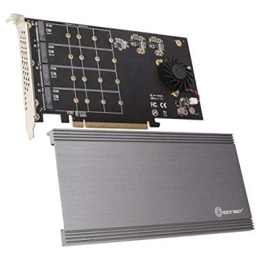 Imagem de IO Crest Placa de expansão Quad M.2 NVMe PCIe x16 para placa-mãe Intel VROC e AMD Ryzen Threadripper