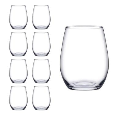 Imagem de Jogo Copo Vidro Redondo Transparente Amber Duravel 440ml 8Un