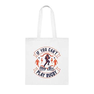 Imagem de If You Can't Play Nice Tote Bag, Funny Tote Gift, Shoulder Bag Reutilizável, Cesta de Natal de Aniversário, Branco