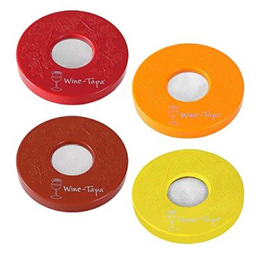 Imagem de Coberturas para copos de tapa de vinho - Mantenha os insetos longe de taças de vinho ao ar livre - Use como capa para canecas de café, latas de refrigerante e copos de bebida, conjunto de 4 capas de bebida que não derramam (Morning Glory)