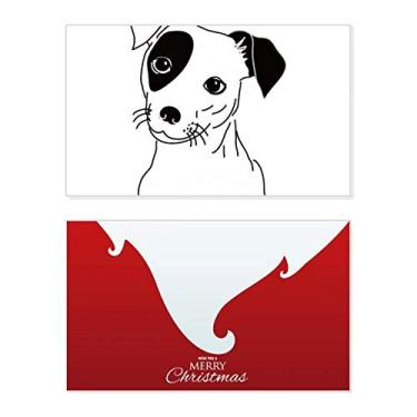 Imagem de Cartão de Feliz Natal Carta de Feliz Natal Ilustração Preta Padrão Ilustração de Cão de Desenho Animado Mensagem de