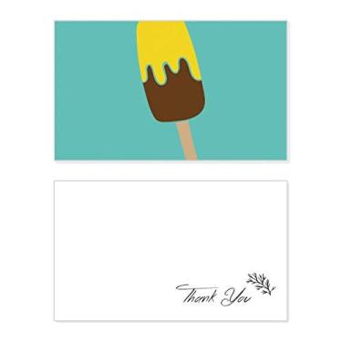 Imagem de Doce sorvete de chocolate marrom amarelo cartão de agradecimento papel de aniversário saudação de casamento