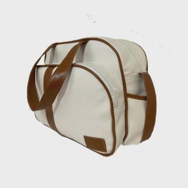 Imagem de Kit bolsa maternidade com bolsa trocador E frasqueira branco 3 peças