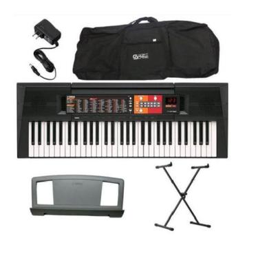 Teclado Musical Yamaha 61 Teclas PSR F52 Bag Banco Suporte - O