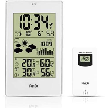 Imagem de Estação Meteorológica Digital Sem Fio Com Barômetro Previsão Temperatura Umidade Sensor Externo Sem Fio Alarme E Soneca Relógio Digital,Collector88