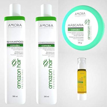 Imagem de KIT SHAMPOO CONDICIONADOR MÁSCARA ÓLEO COPAÍBA, AMAZON HAIR