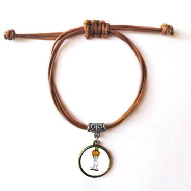 Imagem de DIYthinker Pulseira de couro Hide Rope para Halloween Monster Pumpkin Horus