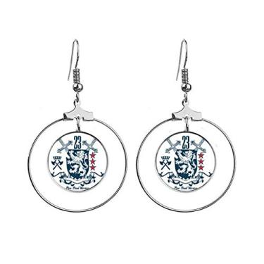 Imagem de Brincos com emblema de leão Medievais de Cavaleiros da Europa com espada e argola