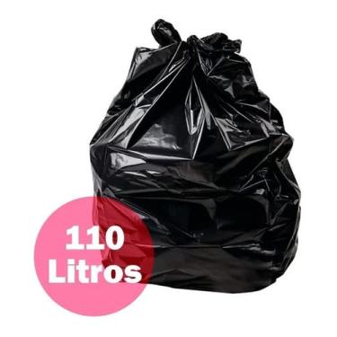 Imagem de Saco De Lixo Preto 110 Litros Reforçado - 100 Unidades