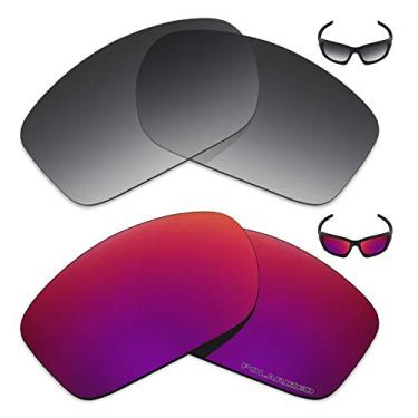 Imagem de Mryok+ 2 pares de lentes polarizadas de substituição para óculos de sol Oakley Valve New 2014 – Cinza dégradé Tint/Midnight Sun
