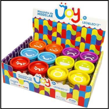 Imagem de MASSA DE MODELAR JOY POTE - DISPLAY C/ 12 - 6 CORES LEOELEO