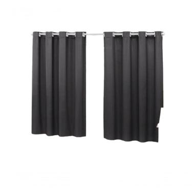 Imagem de Cortina 2,80x1,30 Sala Quarto Cozinha Blackout Corta Luz Cor: Preto