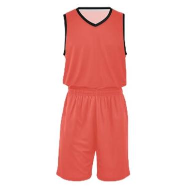 Imagem de CHIFIGNO Camiseta infantil de basquete rosa roxo dourado prata brilhante, tecido macio e confortável, camisa de futebol 5T-13T, Persimmon, G