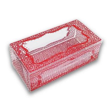 Imagem de 10 caixas para 8 brigadeiros com berço, vermelho, em acetato