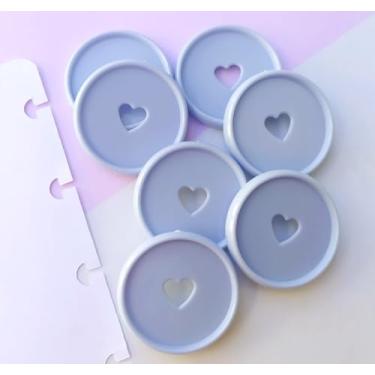 Imagem de Kit 12 Discos G 32mm de Caderno Infinito Sistema Inteligente Amor Infinito Cadernos - Coração (Azul Serenity)