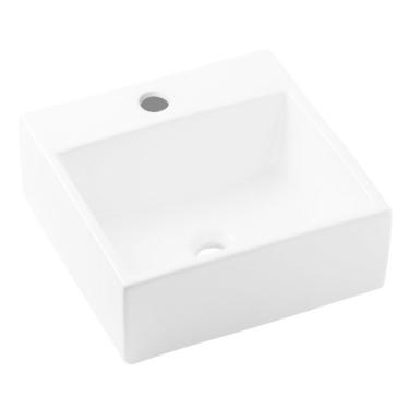 Imagem de Kit 3 Cubas de Apoio 35x35cm com Mesa Basic Q6 Celite Branco