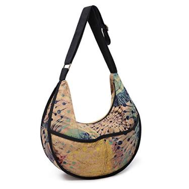 Imagem de OPQRSTU Bolsa tiracolo feminina hippie grande, estilo boho, bolsa tiracolo de lona, Roxa, L18" W5" H11"