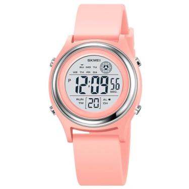 Imagem de MASTOP Relógio esportivo digital com luz LED moderna, cronômetro, calendário, relógio de pulso multifuncional, impermeável, rosa, esportivo, Y rosa, Esporte