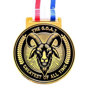 Imagem de We Da Goat Medalha Greatest of All Time - Luxury 7.0 cm Double-Sided Ultrad 3D, Goat Award, ideal para basquete e prêmios esportivos, lembrancinhas de festa, prêmios e coleções de troféus