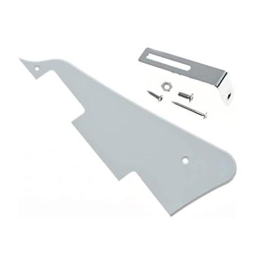 Imagem de KAISH Escudo de guitarra LP de 1 camada, branco sólido, com suporte cromado para Epiphone Les Paul