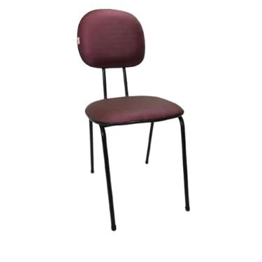 Imagem de Cadeira Secretária Pé Palito Fixa tecido curvim (Vinho)