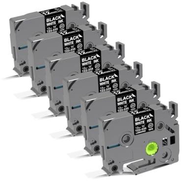 Imagem de Fita de etiqueta de substituição para fita de etiqueta Brother P-Touch 12 mm 0,47 preta Brother TZE Tape TZe-335 TZe preta liminada, compatível com Brother P Touch Label Maker PT-D210 H110 D220 D410