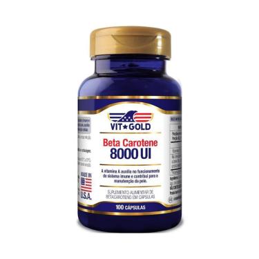 Imagem de Vitamina A Beta Caroteno 8000 UI Vitgold 100 capsulas-Unissex