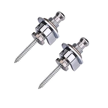 Imagem de Fechaduras de Cinta de Guitarra de Metal, 2 Peças de Suporte de Travamento para Guitarras Elétricas, Sem Modificação para Todos Os Guitarristas (Prata)