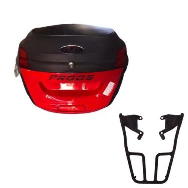 Imagem de Baú 34 litros Vermelho com Bagageiro para CG TITAN 160 2016 em diante 