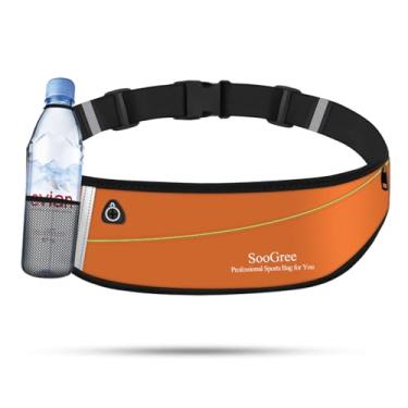 Imagem de SooGree Pochete fina de corrida para mulheres e homens, suporte para garrafa de água, pochete de hidratação, mochila esportiva à prova d'água com faixa refletiva, bolsa de cinto para corrida,