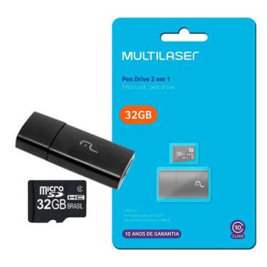 Imagem de Cartão de Memória 32GB Multilaser 2x1 com Adaptador USB