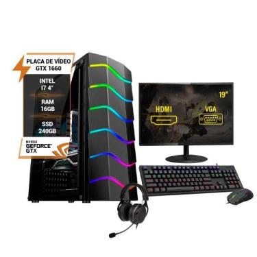 Imagem de Pc Gamer Completo I5 4 Memória 16Gb Ddr3 Ssd 240Gb Gtx 1660 - Wj Info