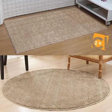 Imagem de Kit Tapete Classic 1 Redondo 150 E 2 Passadeiras 50 X 100 Trigo Bege O