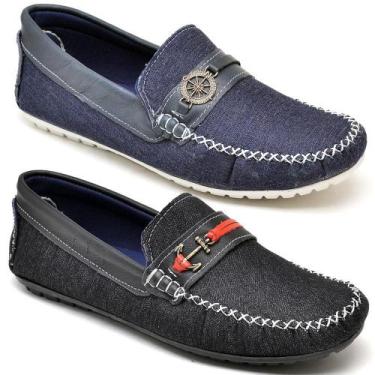 Imagem de Kit 2 Sapatos Mocassim Masculino Bico Redondo Conforto Macio - Rubim C