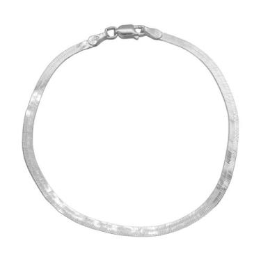 Imagem de Pulseira feminina Fita laminada 3mm Prata 925 - Maju