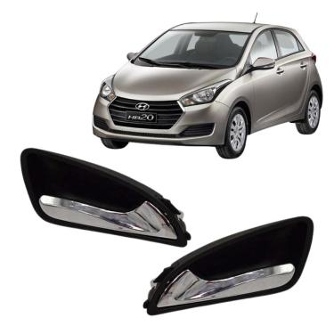 Imagem de Par Gatilho Puxador Maçaneta Interna Completa Cromada Hb20 - UN / 2 [F103]