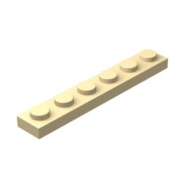 Imagem de Classic Beige Plates Bulk, Beige Plate 1x6, Building Plates Flat 100 Piece, Compatible with Lego Parts and Pieces: 1x6 Beige Plates(Color: Beige)