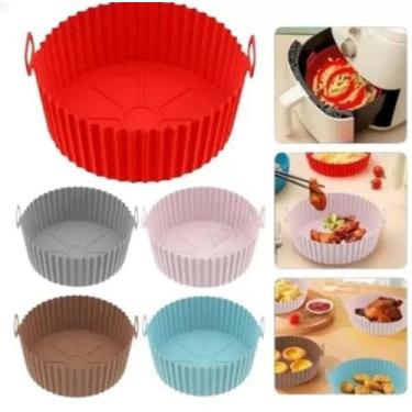 Imagem de KIT COM 3 Formas De Silicone Reutilizável Antiaderente Para Air Fryer 