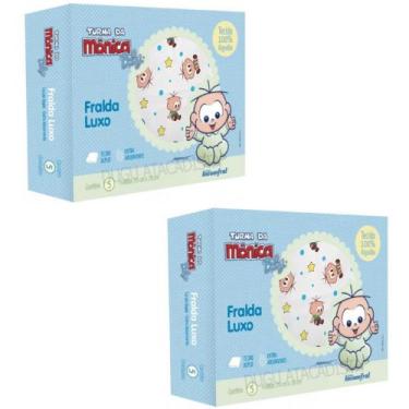 Imagem de Kit 10 Fralda Luxo Estampa Cebolinha 70x70cm - 100% Algodão - Dugu, Ce