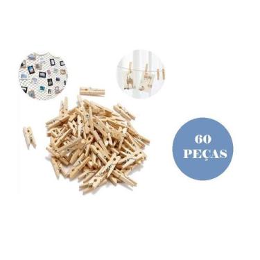 Imagem de 90 Mini Pregador de Madeira 2,5cm Memory Board Varal de Foto - Rio Tij