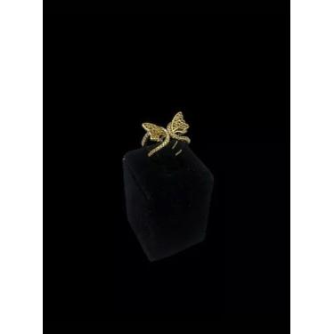 Imagem de Anel ajustável feminino borboleta - banhado a ouro 18k - ToJoia18k