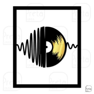 Imagem de Quadro de Parede Decoração Musica Disco de Vinil 50x40cm - Linha Preta